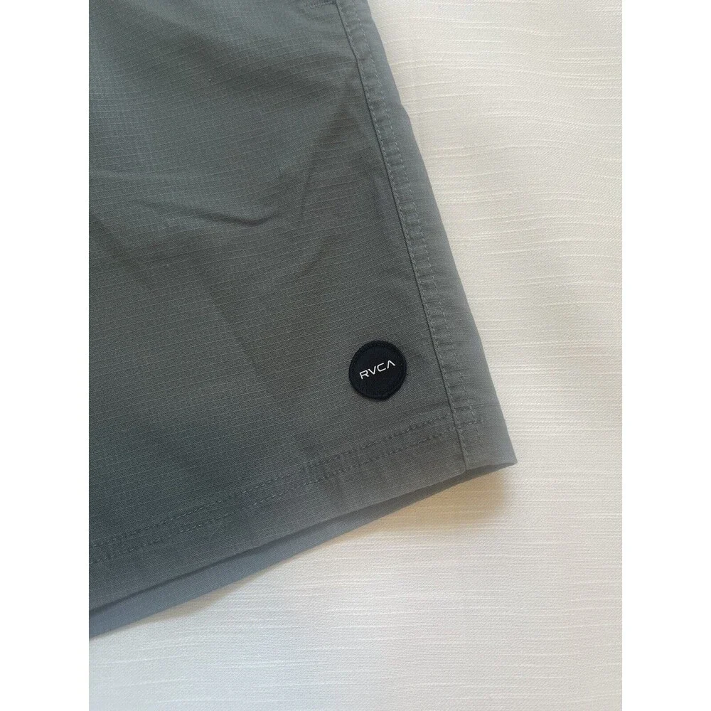 RVCA Hidden Drawstring 17” Cotton Polyester Blend Shorts In Dark Gray Sz 29 New